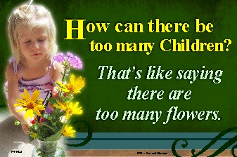 How Can There Be Too Many Children? 36x54 Vinyl Poster - Click Image to Close